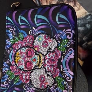 Colorful Skull Design Clutch